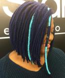15 blue yarn braids bob